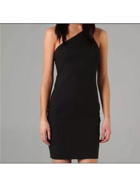 T by Alexander Wang Black One Shoulder Dress with Side Zipper